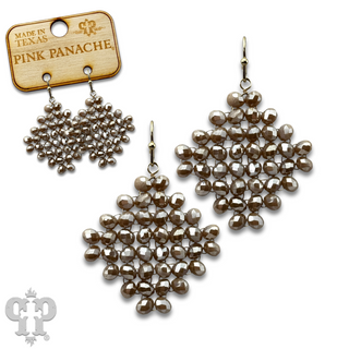 Faceted bead diamond shape earring with Austrian crystal