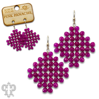 Faceted bead diamond shape earring with Austrian crystal
