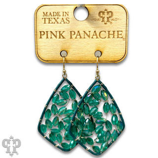 Bicone bead woven diamond teardrop earring, last call