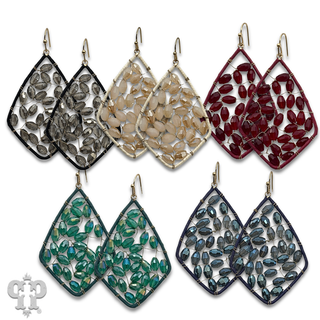 Bicone bead woven diamond teardrop earring, last call