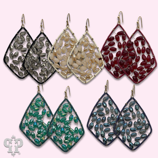 Bicone bead woven diamond teardrop earring, last call