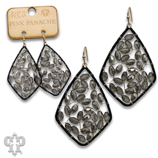 Bicone bead woven diamond teardrop earring, last call