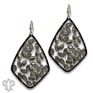 Bicone bead woven diamond teardrop earring, last call