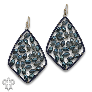 Bicone bead woven diamond teardrop earring, last call