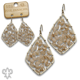 Bicone bead woven diamond teardrop earring, last call