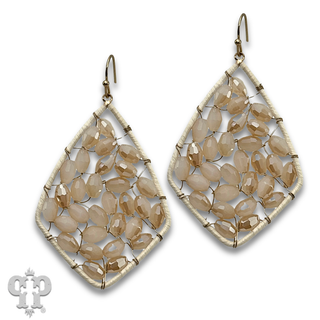 Bicone bead woven diamond teardrop earring, last call