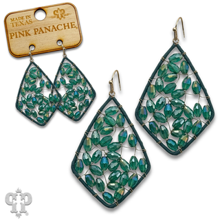 Bicone bead woven diamond teardrop earring, last call