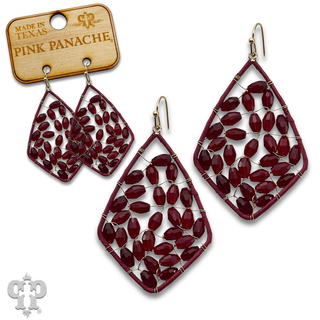 Bicone bead woven diamond teardrop earring, last call