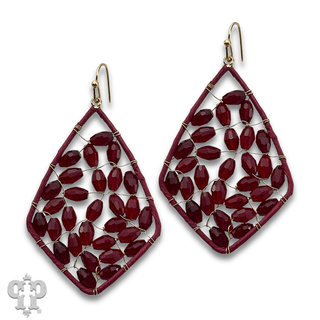 Bicone bead woven diamond teardrop earring, last call