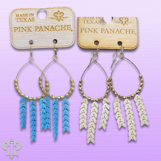 Chevron fringe teardrop earring, last call