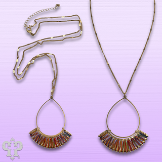 Woven teardrop long necklace, last call