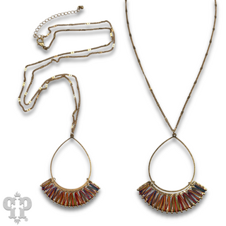 Woven teardrop long necklace, last call