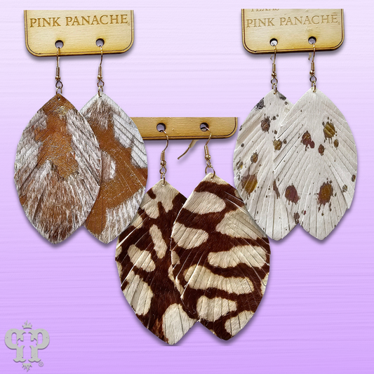 Fringe edge feather earring, last call