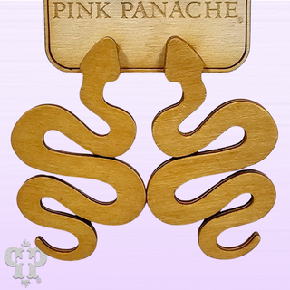 Wood snake earring