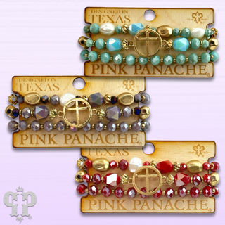 Cross feature crystal bracelet set, last call