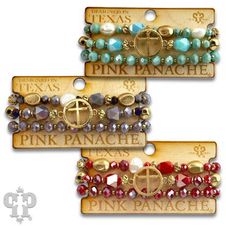 Cross feature crystal bracelet set, last call