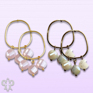 Coin bead charm earring, last call