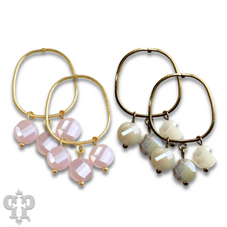Coin bead charm earring, last call