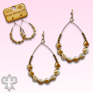 Coin bead teardrop earring