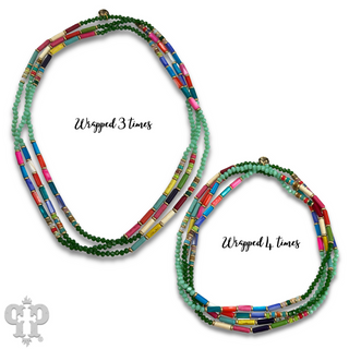 Vibrant multi-color endless strand necklace