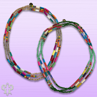 Vibrant multi-color endless strand necklace