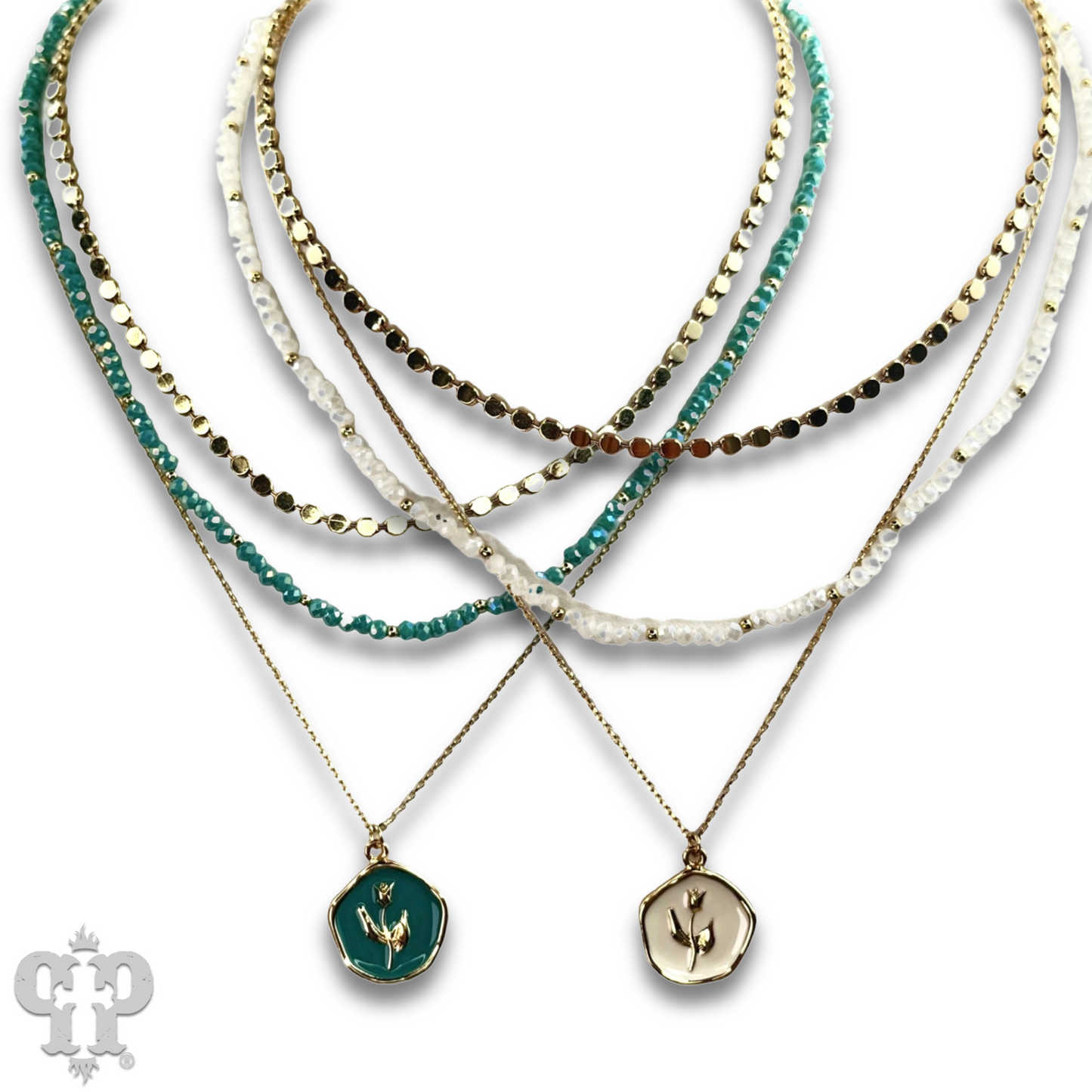 Enamel pendant bead and chain necklace, last call
