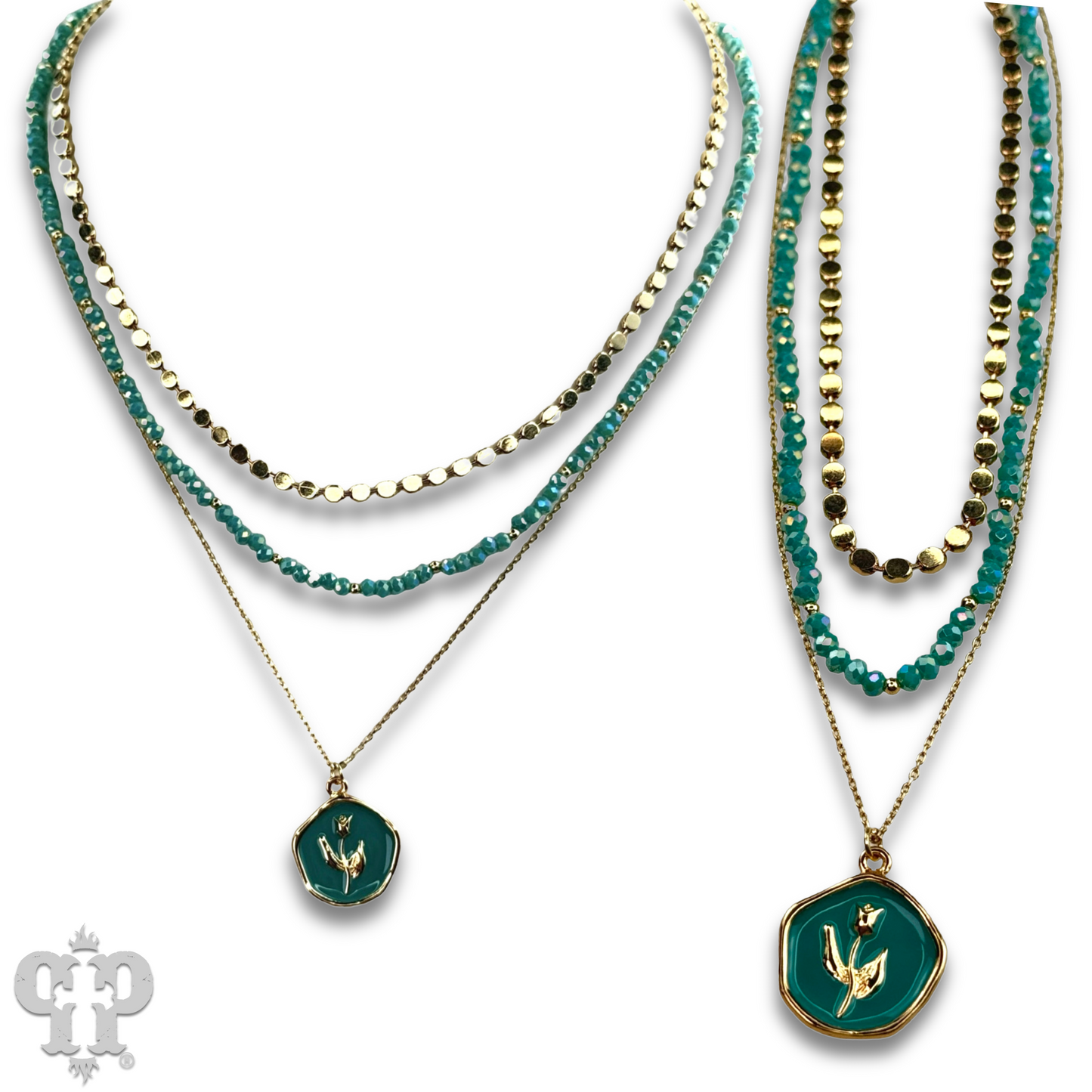 Enamel pendant bead and chain necklace, last call