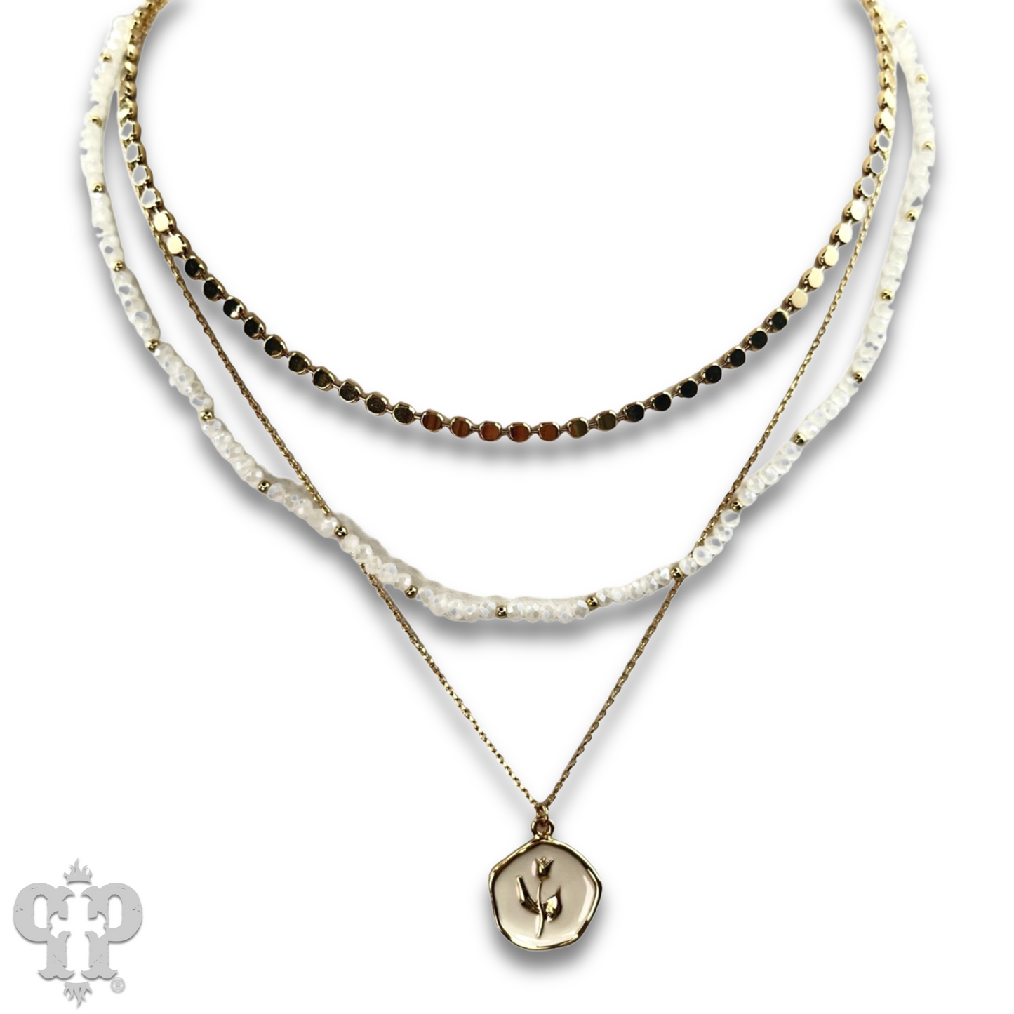 Enamel pendant bead and chain necklace, last call