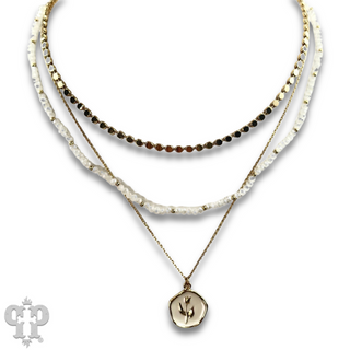 Enamel pendant bead and chain necklace, last call