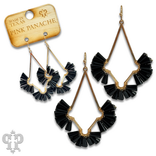 Teardrop earring with fluted beads