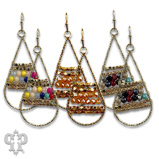 Wire wrapped beads teardrop earring, last call