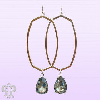 Hexagon and teardrop charm earring, last call
