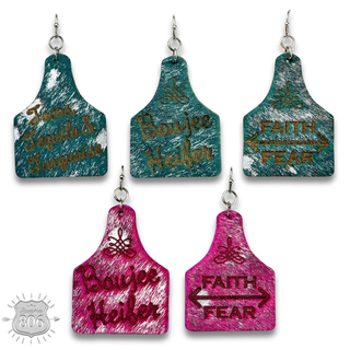 Western ear tag earring