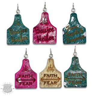Western ear tag earring, last call