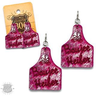 Western ear tag earring