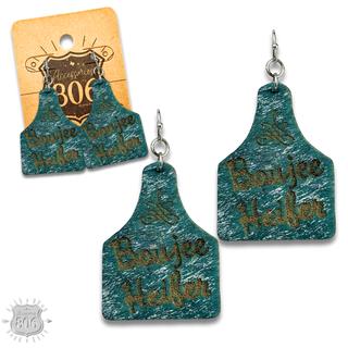 Western ear tag earring