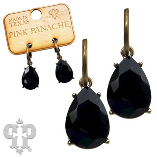 Rhinestone teardrop mini hoop earring