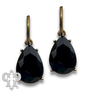 Rhinestone teardrop mini hoop earring