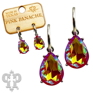 Rhinestone teardrop mini hoop earring