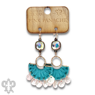 Shell look charm and half circle earring with Austrian crystal