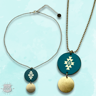 Aztec embossed pendant necklace, last call