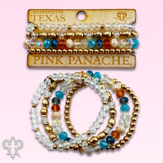 Multi-color and gold bead bracelet