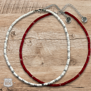 Rubber disc bead necklace