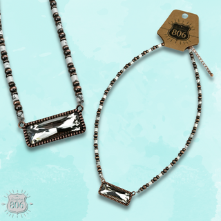 Rectangle crystal necklace