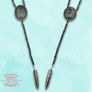 Western bolo style Y necklace