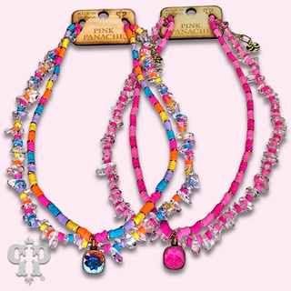 Beaded two-strand necklace, Austrian crystal - LC