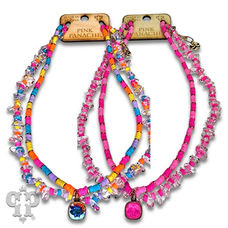 Beaded two-strand necklace, Austrian crystal - LC