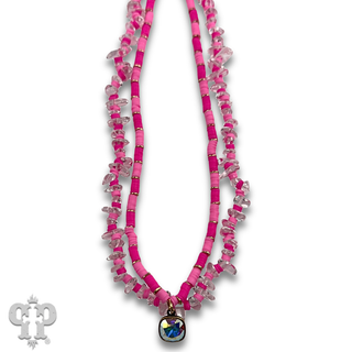 Bead chip necklace with a crystal from Swarovski® - LC