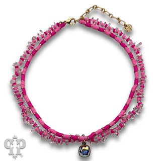 Bead chip necklace with a crystal from Swarovski® - LC