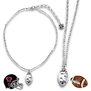 Football necklace with Austrian crystals